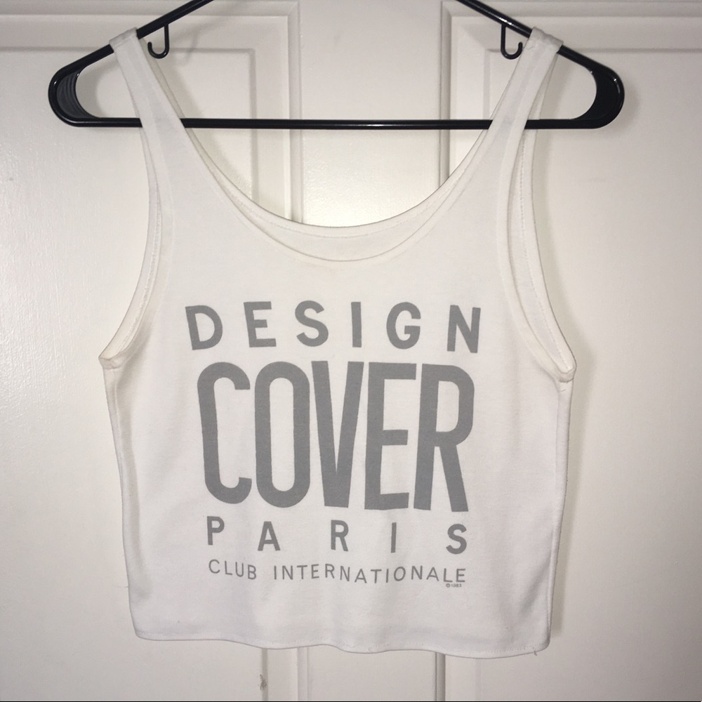 Vintage Design Cover Paris Club International Unisex Crop Tank Small @1983